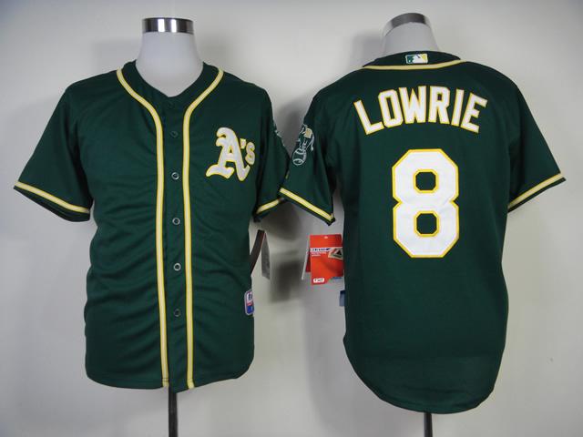 Athletics 8 Lowrie Green Cool Base Jerseys
