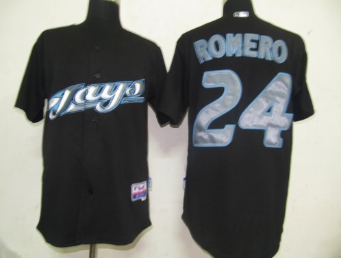 Blue Jays 24 Romero black Jerseys