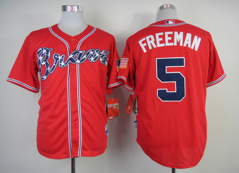 Braves 5 Freeman Red Cool Base Jerseys