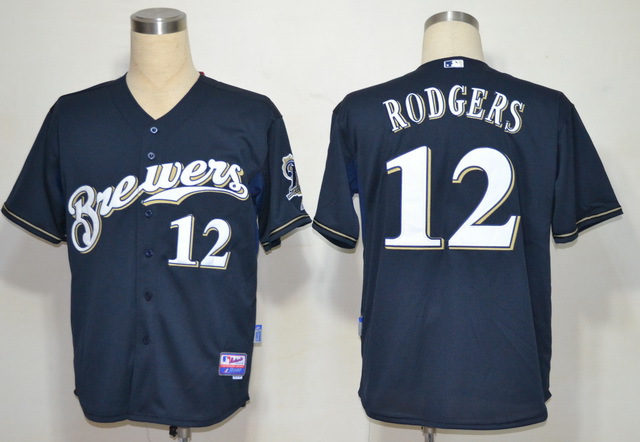 Brewers 12 Rodgers Blue Cool Base Jerseys