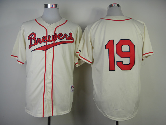Brewers 19 Robin Yount Cream 1948 Turn Back The Clock Jerseys