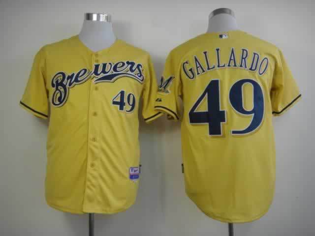 Brewers 49 Gallardo Yellow Jerseys