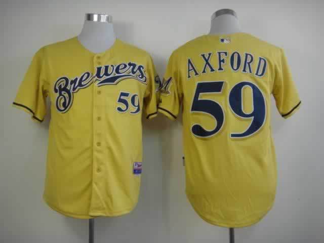 Brewers 59 Axford Yellow Jerseys