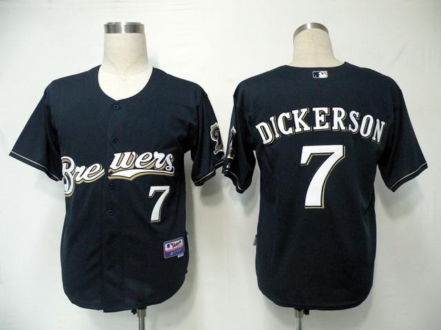 Brewers 7 Dickerson dark blue Jerseys