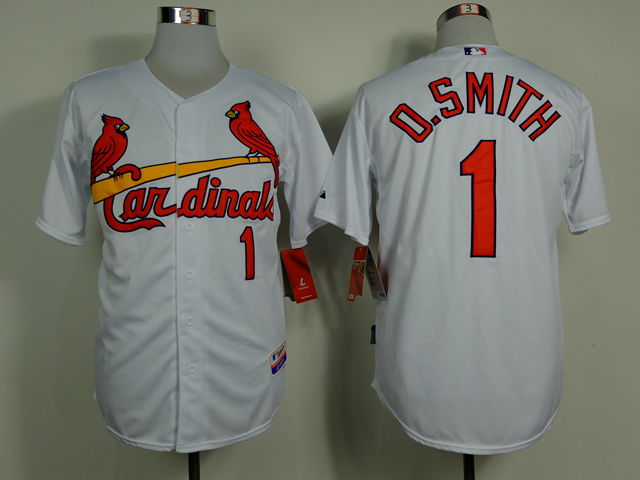 Cardinals 1 D.Smith White Cool Base Jerseys