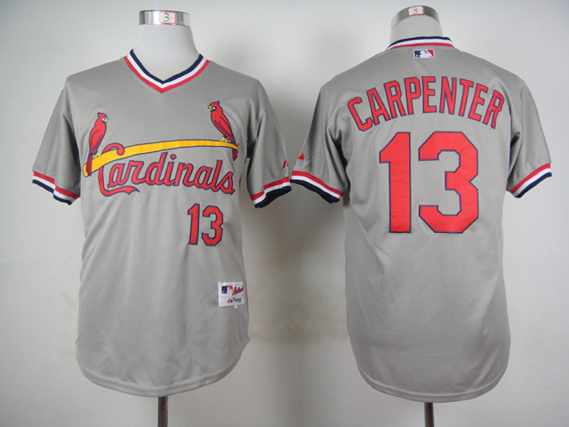 Cardinals 13 Carpenter Grey Throwback Jersey
