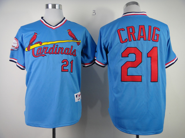 Cardinals 21 Allen Craig Blue 1982 Throwback Jerseys