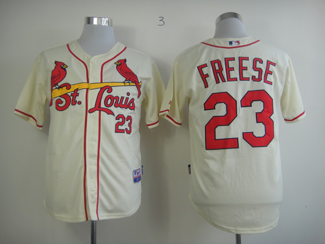 Cardinals 23 Freese Cream Jerseys