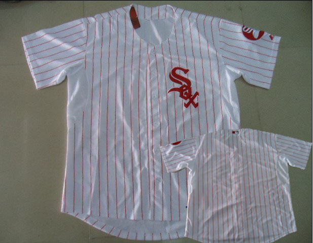 Chicago White Sox blank white&redstrip Jerseys