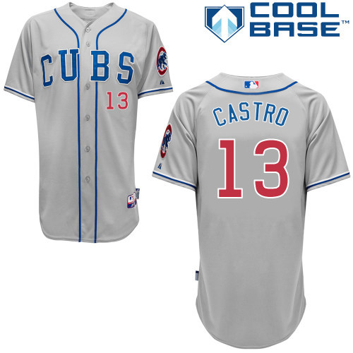 Cubs 13 Castro Grey 2014 Cool Base Jerseys