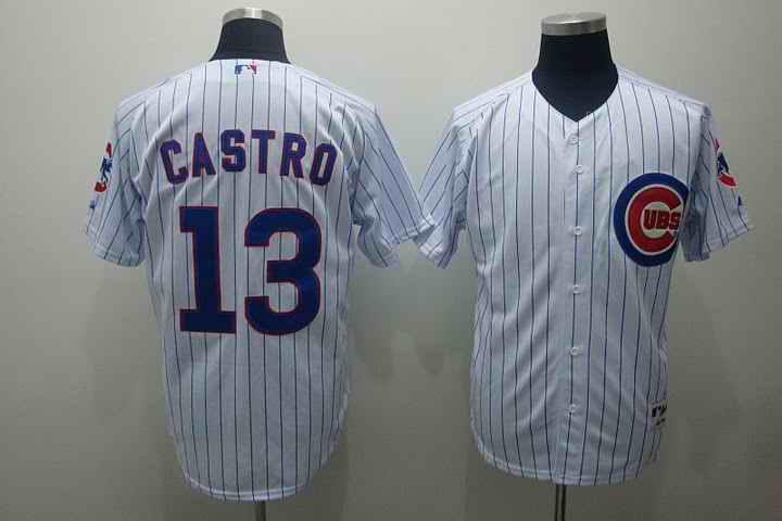 Cubs 13 Castro White Jerseys