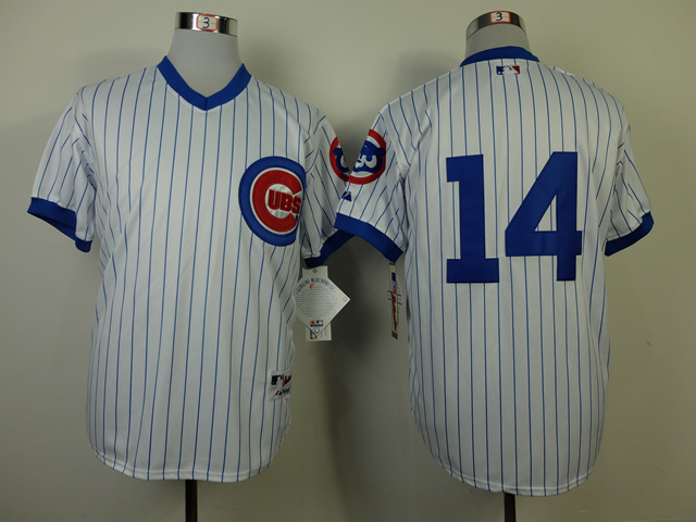 Cubs 14 Banks White 1988 Turn The Clock Back Jerseys