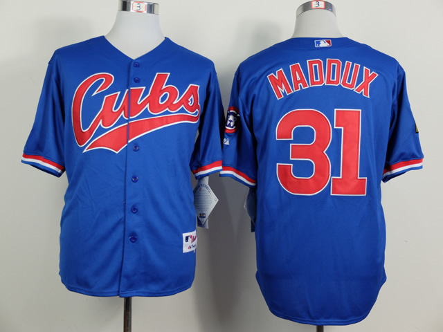 Cubs 31 Maddux Blue 1994 Turn The Clock Back Jerseys