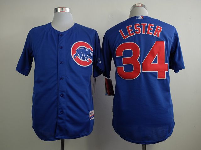 Cubs 34 Lester Blue Cool Base Jerseys