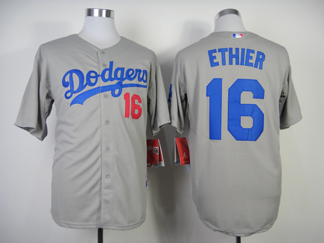 Dodgers 16 Ethier Grey 2014 Jerseys