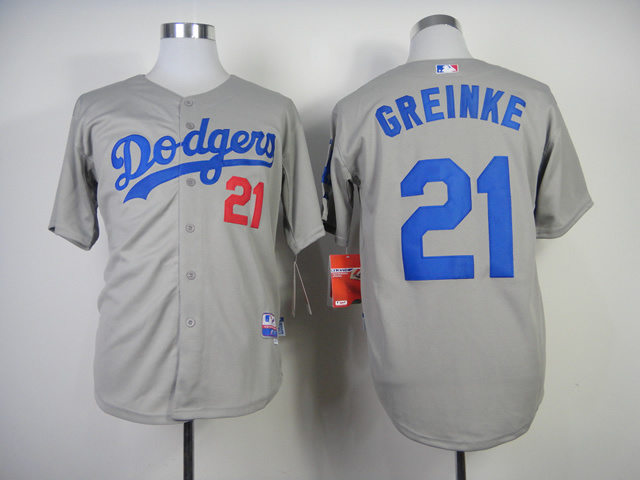 Dodgers 21 Greinke Grey 2014 Jerseys