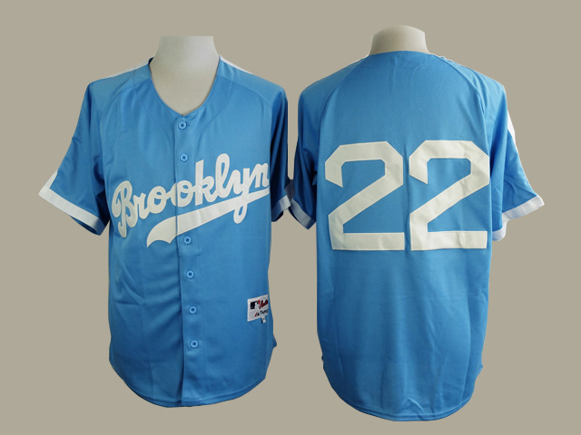 Dodgers 22 Kershaw Blue M&N Jersey
