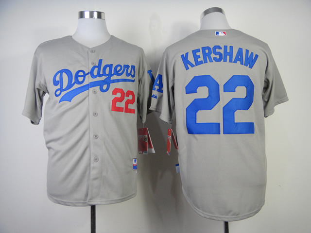 Dodgers 22 Kershaw Grey 2014 Jerseys