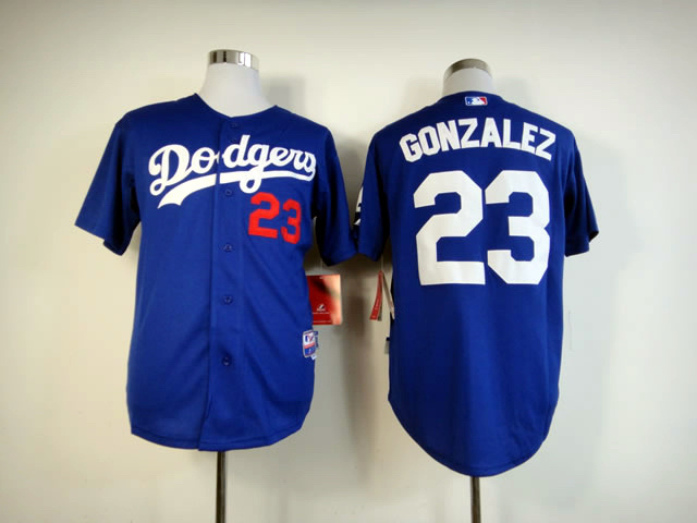 Dodgers 23 Gonzalez Blue Jerseys