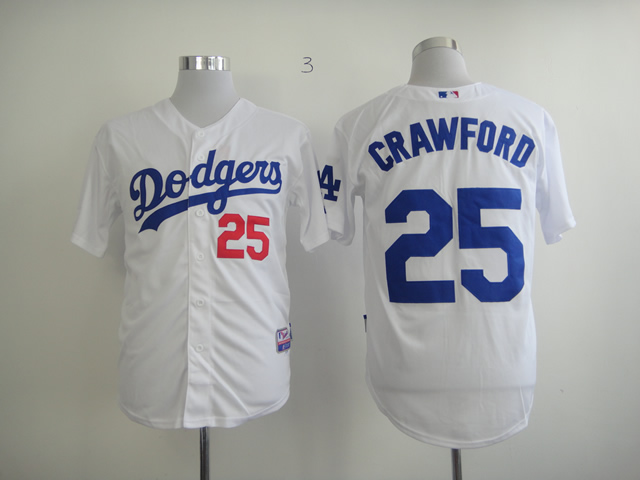 Dodgers 25 Crawford White Jerseys