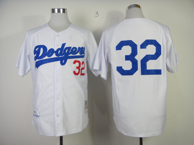 Dodgers 32 Koufax White Throwback Jerseys