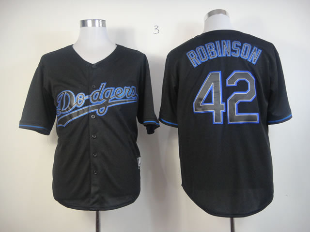 Dodgers 42 Robinson Black Fashion Jerseys