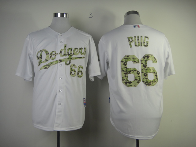 Dodgers 66 Puig White camo number Jerseys