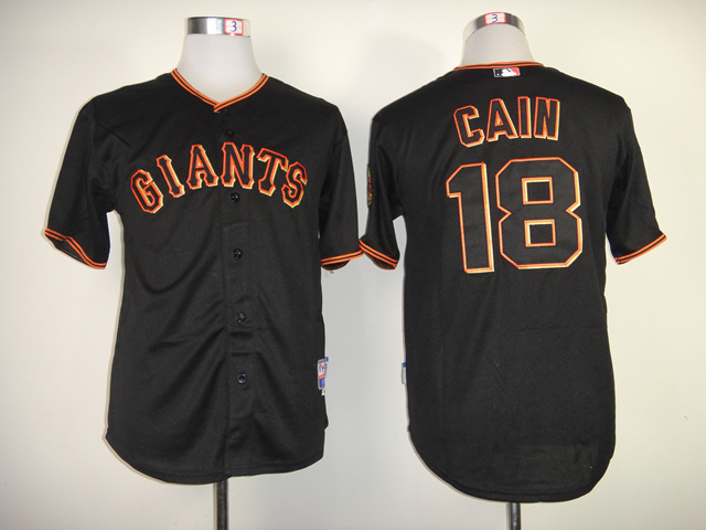 Giants 18 Cain Black Jerseys