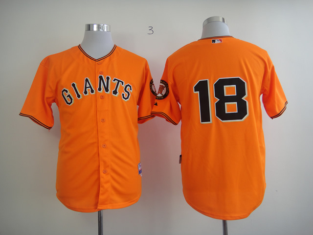 Giants 18 Matt Cain Orange Jerseys