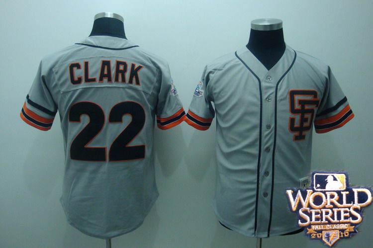 Giants 22 Clark gray world series jerseys