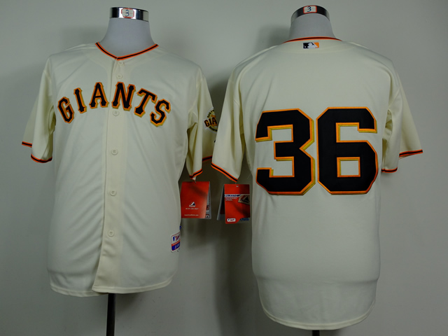 Giants 36 Perry Cream Cool Base Jerseys