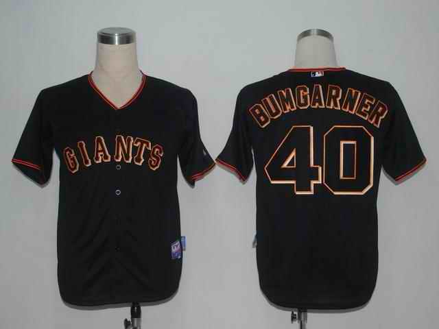 Giants 40 Bumgarner Black Jerseys