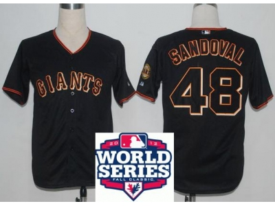 Giants 48 Sandoval Black 2012 World Series Jerseys