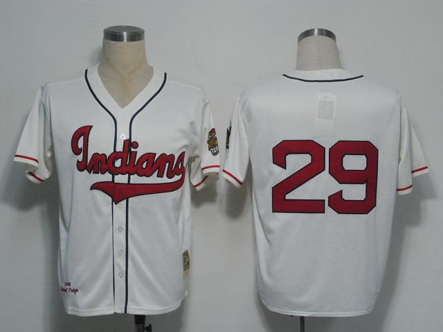Indians 29 Satchel Paige White Throwback Jerseys