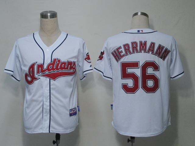 Indians 56 Herrmann White Cool Base Jerseys