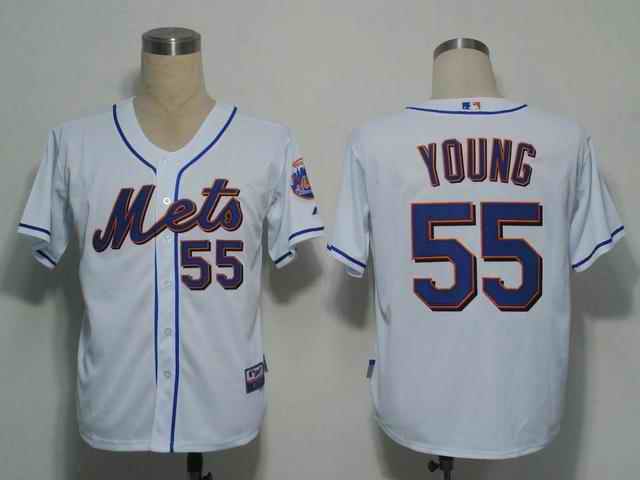 Mets 55 Young white cool base Jerseys