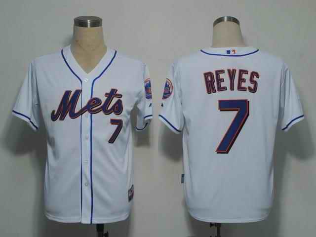Mets 7 Reyes white Jerseys