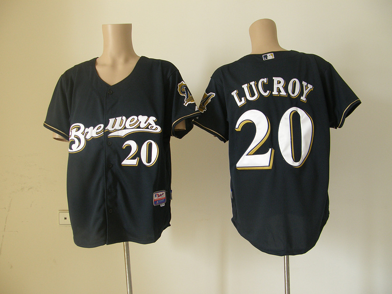 Milwaukee Brewers 20 LUCROY black Jerseys
