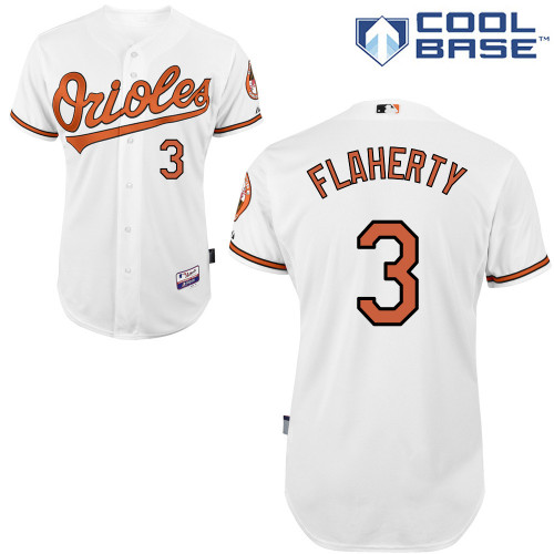 Orioles 3 Flaherty White Cool Base Jerseys