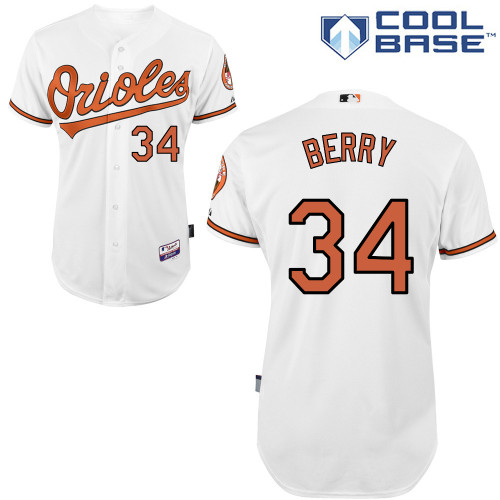 Orioles 34 Berry White Cool Base Jerseys