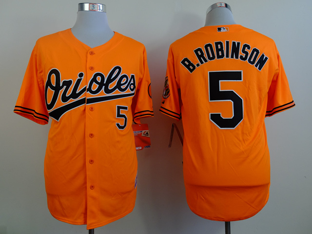 Orioles 5 B.Robinson Orange Cool Base Jerseys
