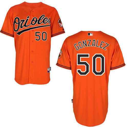 Orioles 50 Gonzalez Orange Cool Base Jerseys