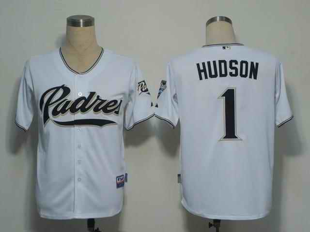 Padres 1 Hudson white Jerseys