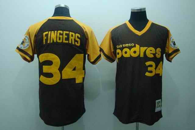 Padres 34 Fingers Brown Jerseys