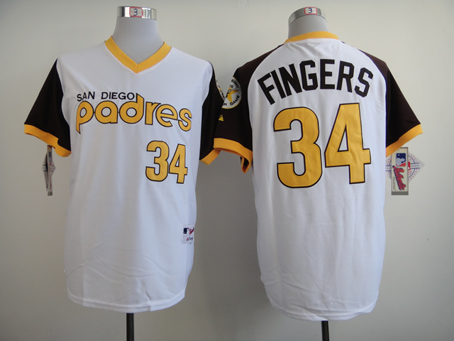 Padres 34 Fingers White 1978 Turn Back The Clock Jerseys