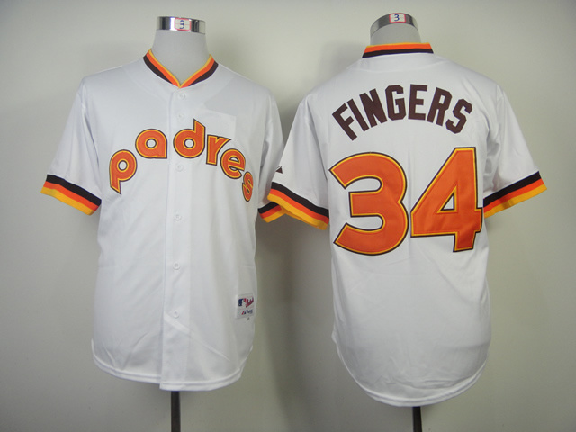 Padres 34 Fingers White 1984 Turn Back The Clock Jerseys