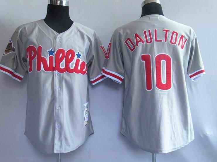 Phillies 10 Daulton grey Jerseys