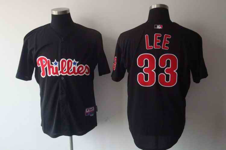 Phillies 33 Lee black Jerseys