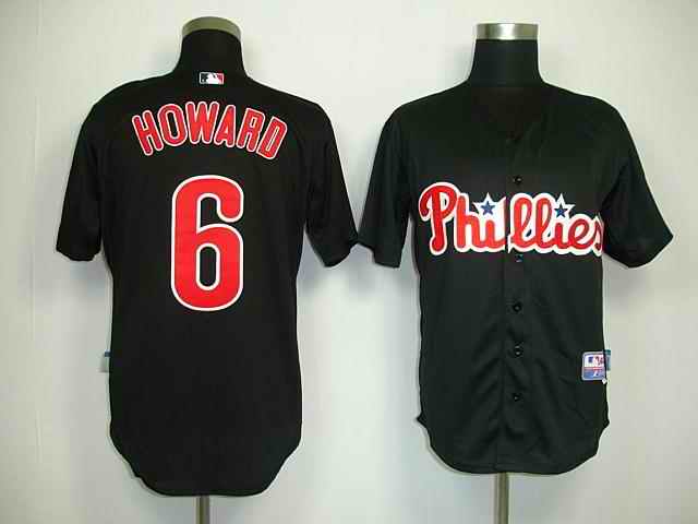 Phillies 6 Ryan Howard black Jerseys