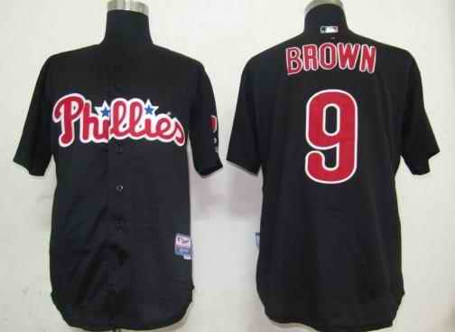 Phillies 9 Brown black Jerseys